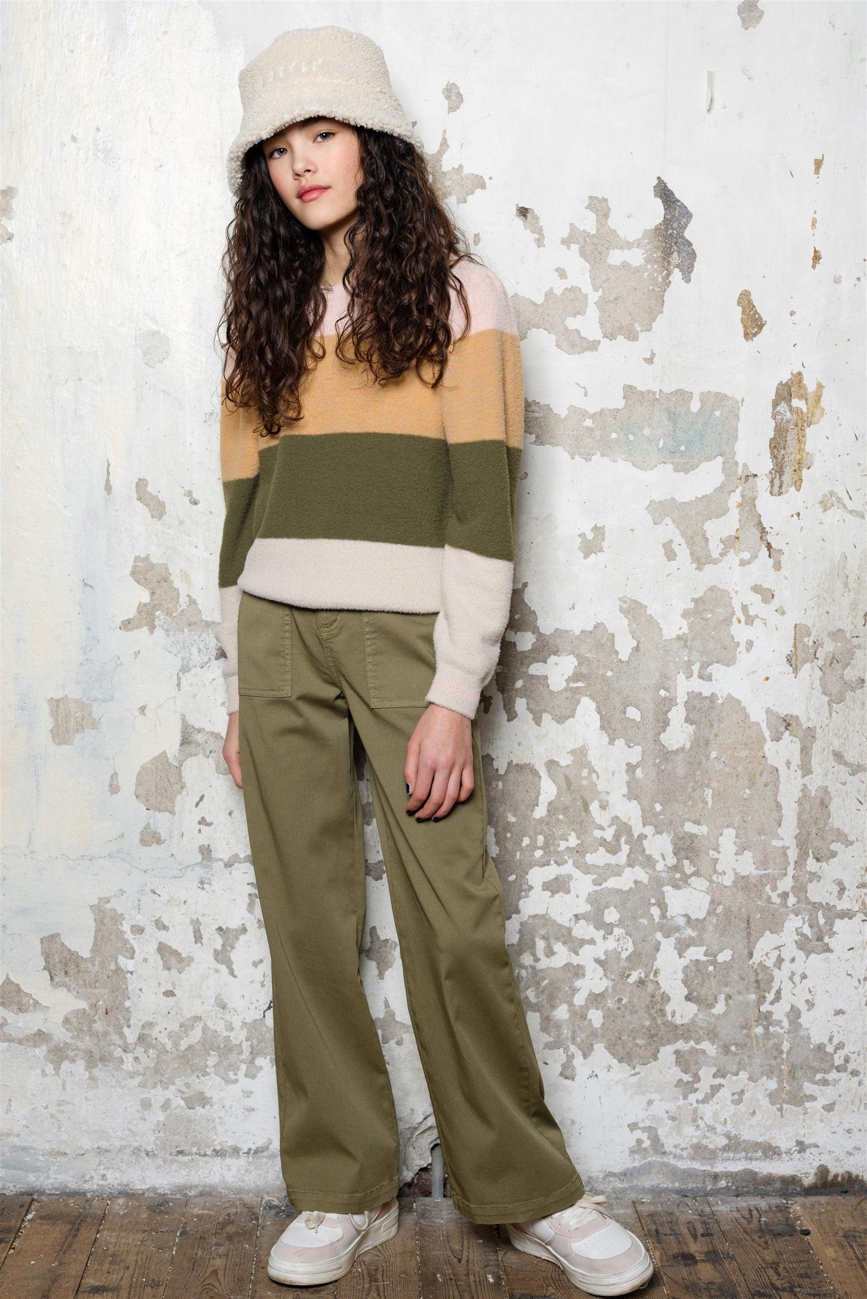 Kamilla Zacht Gebreide Gestreepte Trui - NoNo Kidswear