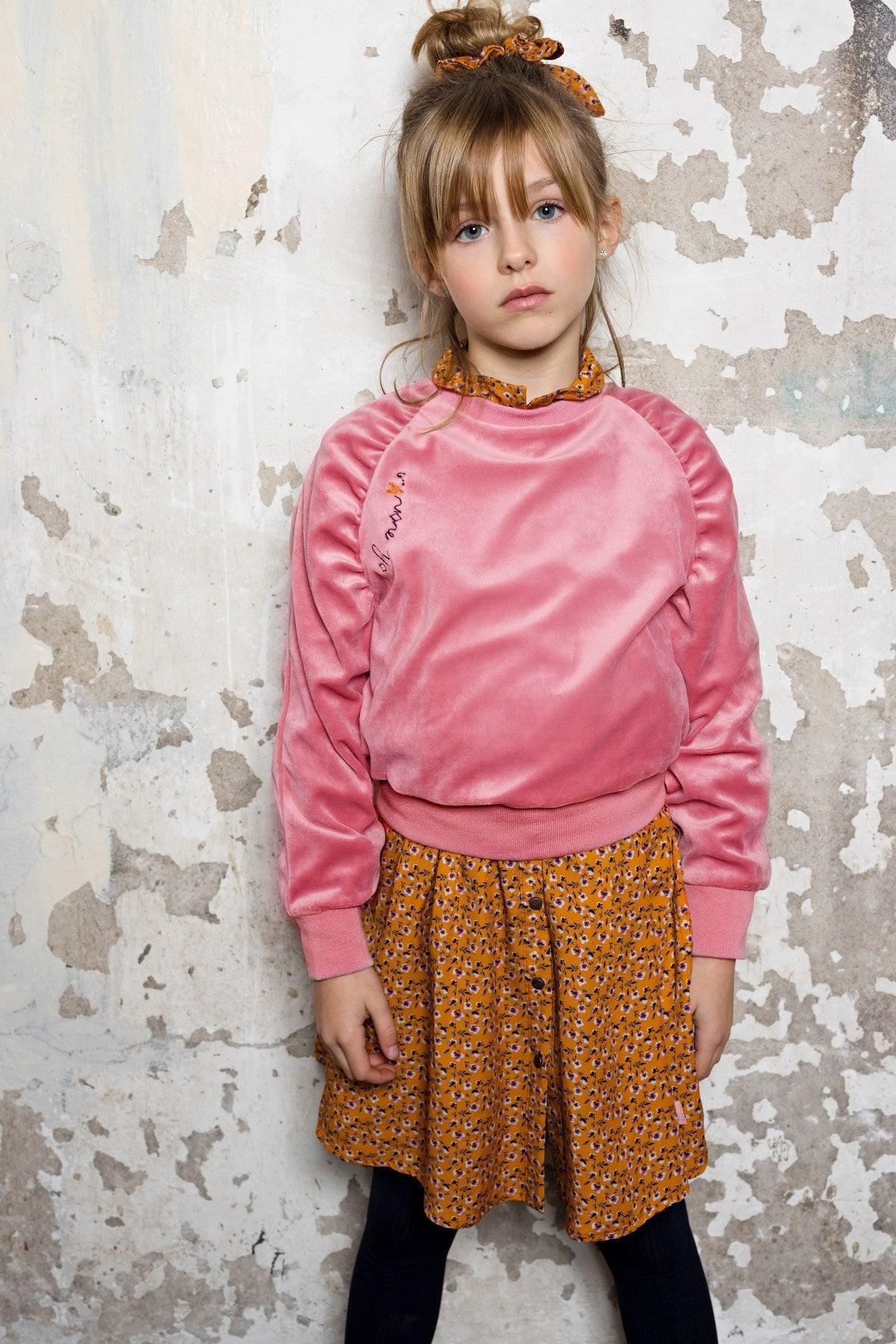 Kayla Raglan Nicky Velours Sweater - NoNo Kidswear