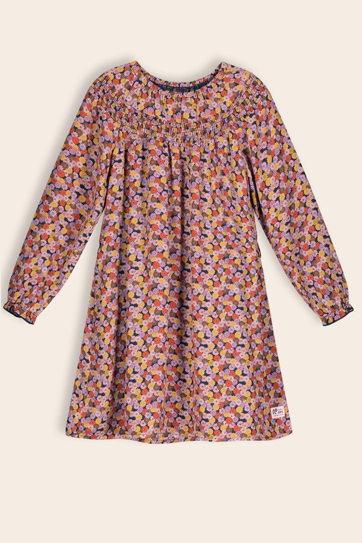 Manilla Gebloemde Jurk met Losse Riem - NoNo Kidswear