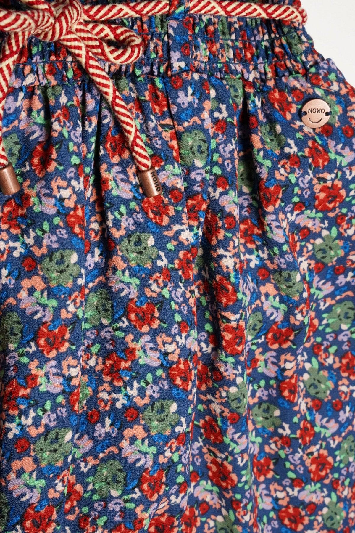 Manyu Gebloemde Geweven Jurk - NoNo Kidswear