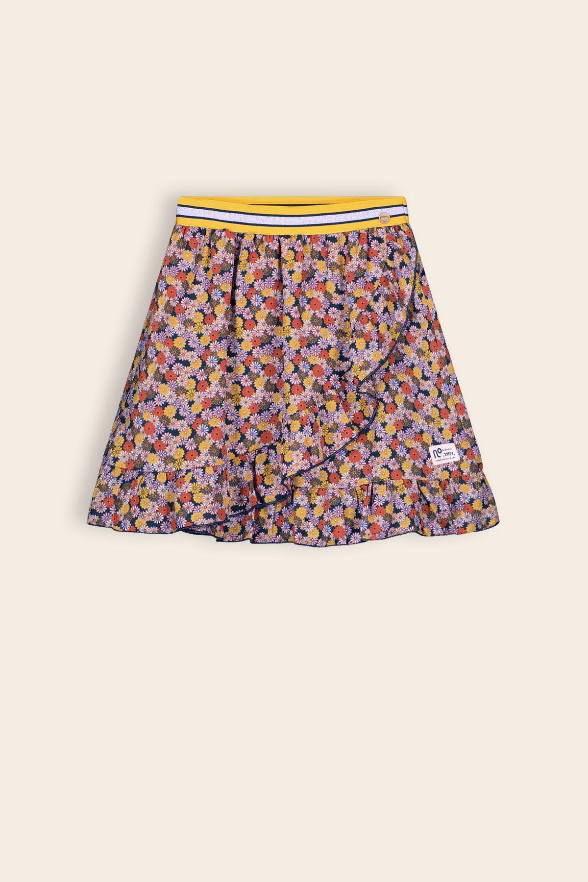 Nuria Gebloemde Rok met Ruches - NoNo Kidswear