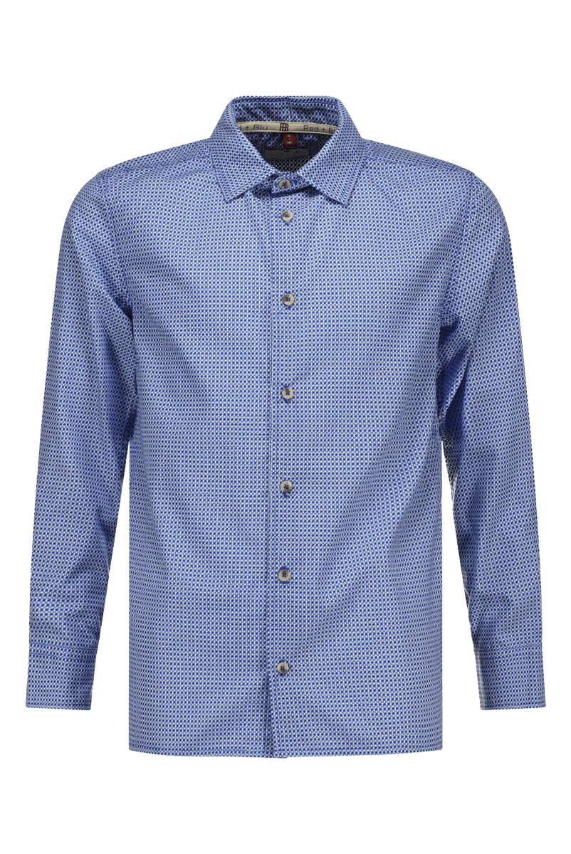 Otto overhemd print blauw -Blouses - Red+Blu
