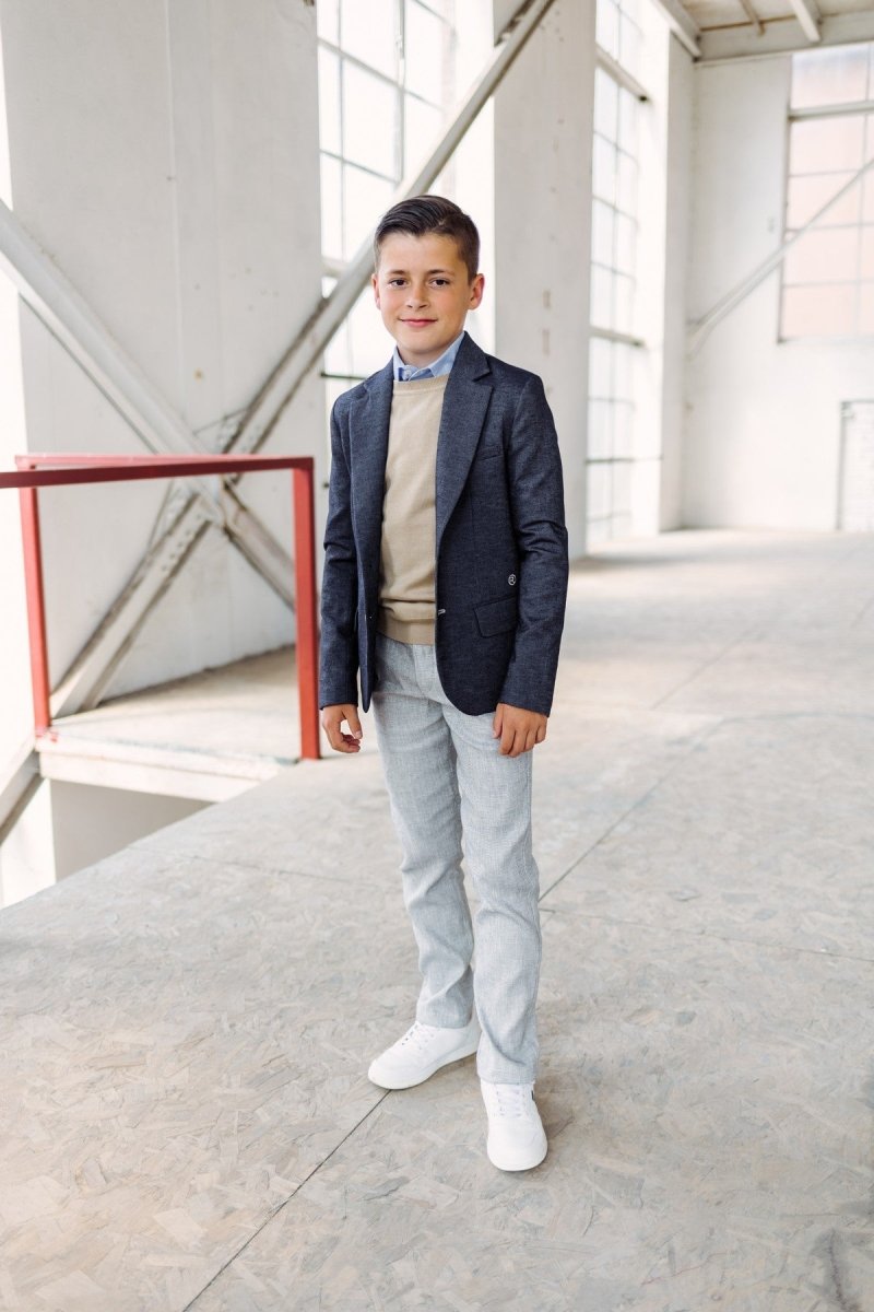 Pepijn pantalon gemeleerd blauw -Broeken - Red+Blu