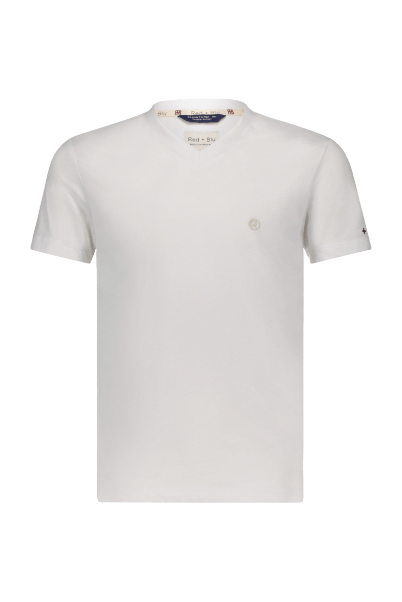 Pijke boys V-hals shirt wit -T-Shirt - Red+Blu