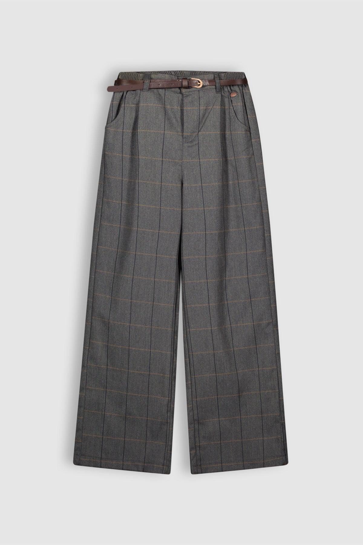 Sayla Wijde Pijp Geruite Broek - NoNo Kidswear