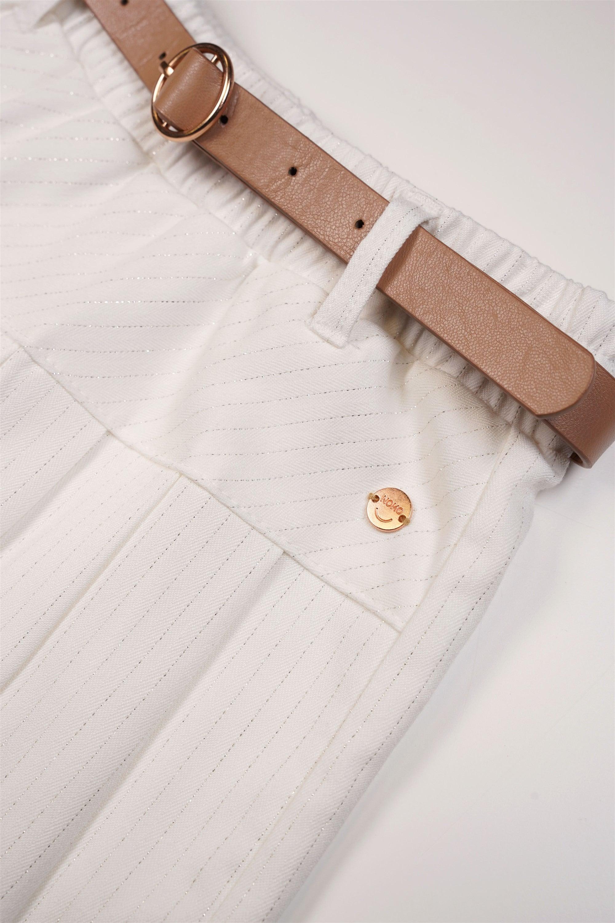 Senna Lurex Krijtstreep Skort met Riem - NoNo Kidswear